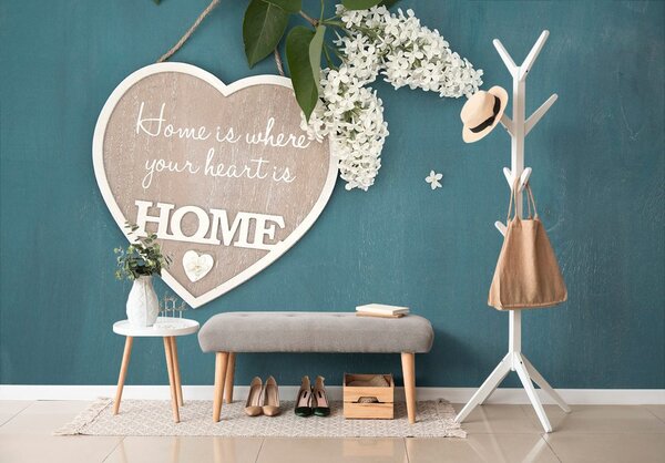 Fototapeta srce s citatom- Home is where your heart is