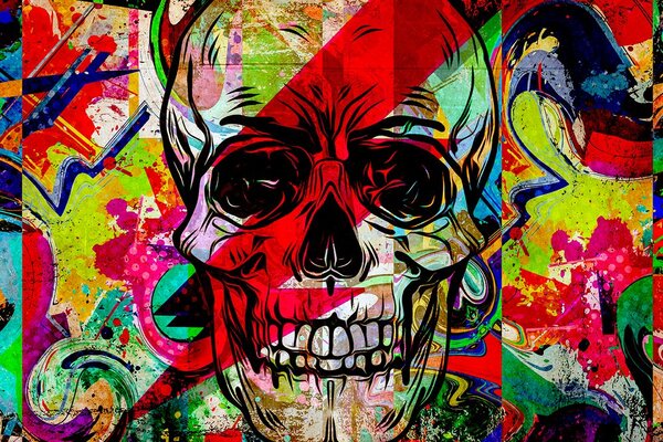 Tapeta lubanja u graffiti dizajnu