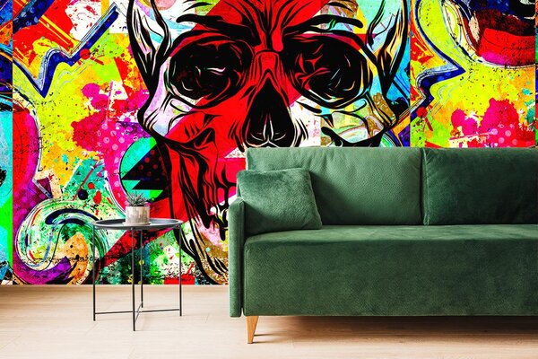 Tapeta lubanja u graffiti dizajnu
