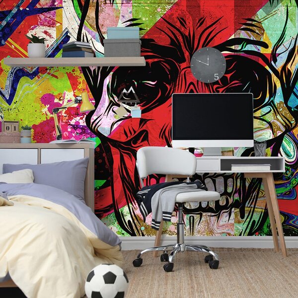 Tapeta lubanja u graffiti dizajnu