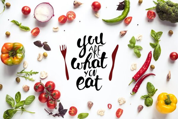 Tapeta s natpisom - You are what you eat