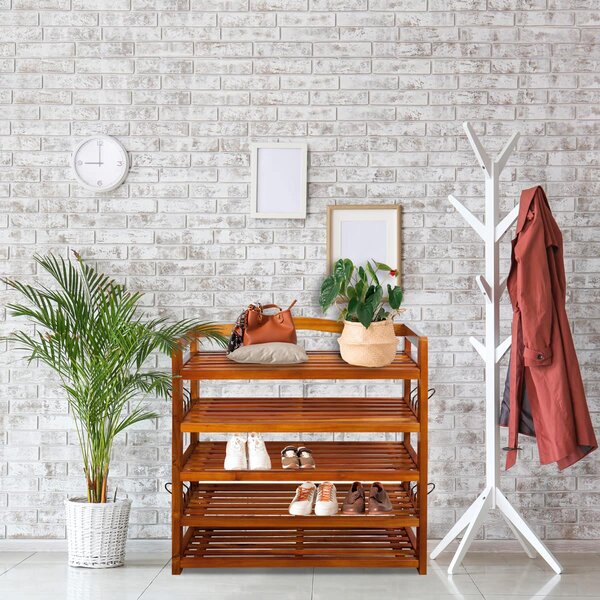 Regal za cipele RUSTIC, 5 polica, 75x26x82 cm, prirodno smeđi Casaria