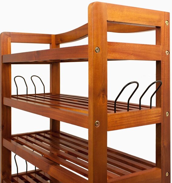 Regal za cipele RUSTIC, 5 polica, 75x26x82 cm, prirodno smeđi Casaria