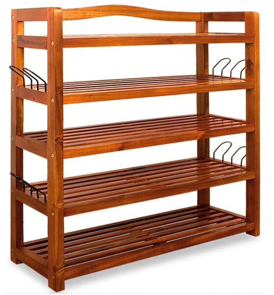Regal za cipele RUSTIC, 5 polica, 75x26x82 cm, prirodno smeđi Casaria