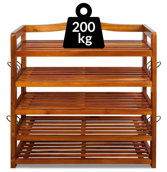 Regal za cipele RUSTIC, 5 polica, 75x26x82 cm, prirodno smeđi Casaria