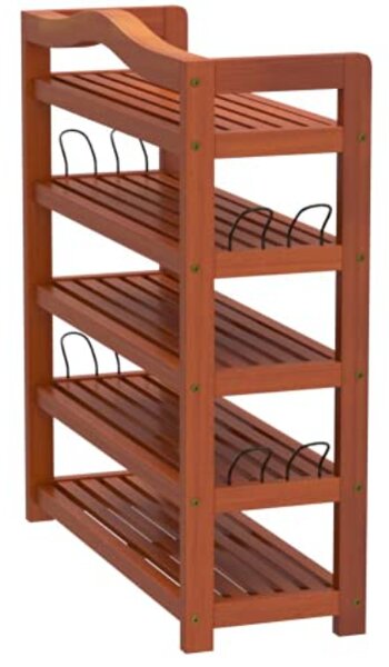 Regal za cipele RUSTIC, 5 polica, 75x26x82 cm, prirodno smeđi Casaria