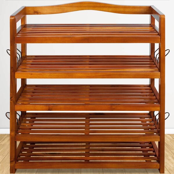 Regal za cipele RUSTIC, 5 polica, 75x26x82 cm, prirodno smeđi Casaria