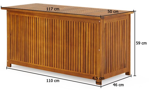 Drvena kutija za pohranu ACACIA, 117x50x59 cm, prirodna smeđa Jurhan