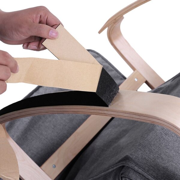 Stolica za ljuljanje, ležaljka SWING, nosivost 150 kg, 67x115x91 cm, siva SongmicsHome