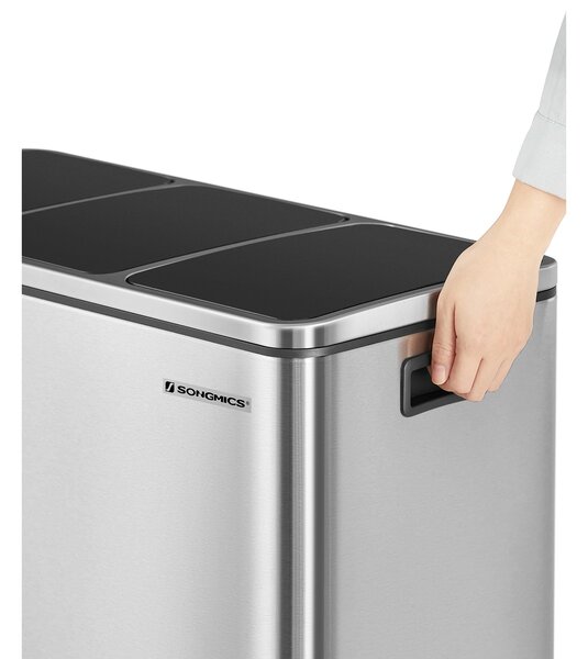 Kanta za odvajanje otpada SORT, 54 l (3x18 l), srebrna SongmicsHome