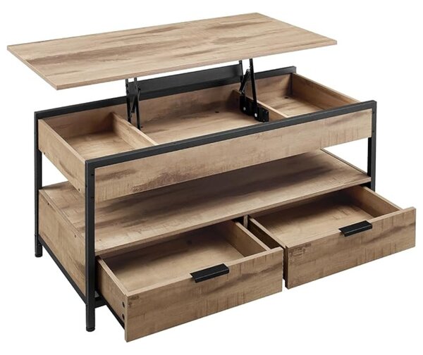 Podesivi konferencijski stol GASPAR, 50x100x(48–63)cm, camel smeđi/crni Vasagle