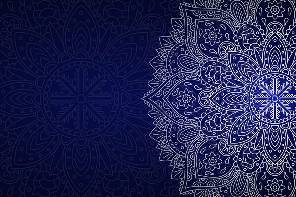 Tapeta tamnoplava Mandala