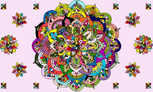 Tapeta Mandala jarkih boja
