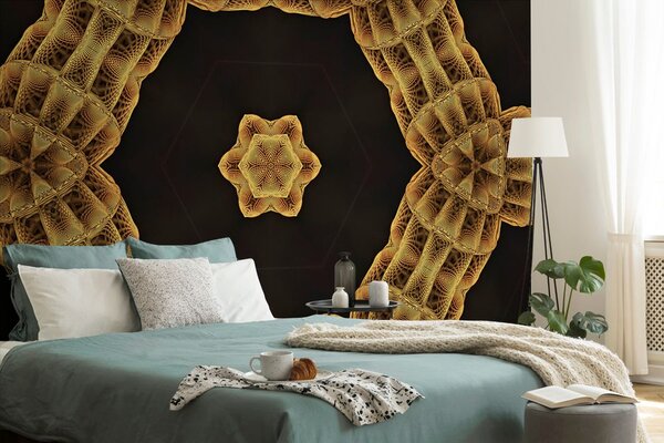 Tapeta zanimljiva zlatna Mandala