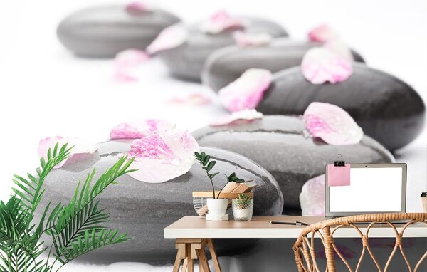 Fototapeta wellness kamenje s laticama