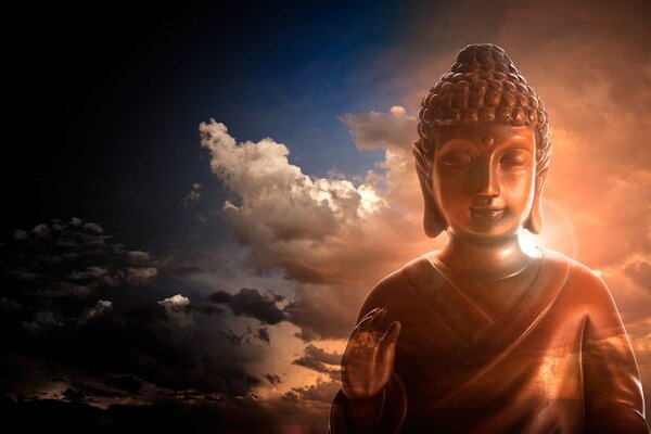 Tapeta Buddha između oblaka