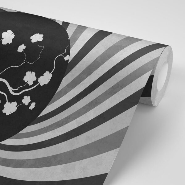 Tapeta crno-bijela azijska grunge pozadina