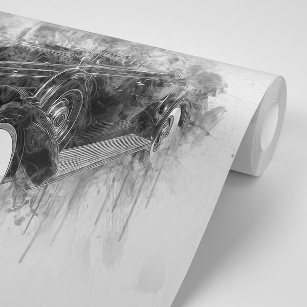 Tapeta crno-bijeli retro automobil