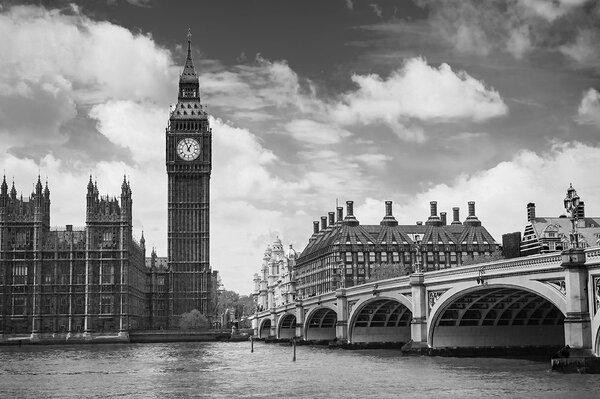 Fototapeta Big Ben u Londonu u crno-bijelome
