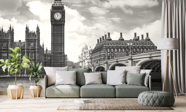 Fototapeta Big Ben u Londonu u crno-bijelome
