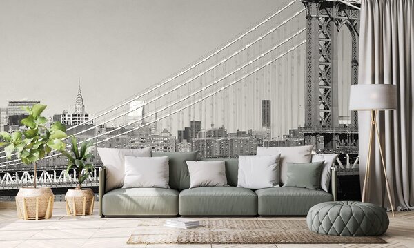 Fototapeta crno-bijeli neboderi u New York-u