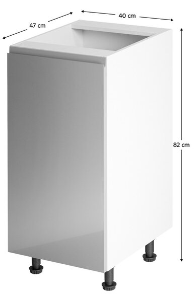 Zondo.hr Donji kuhinjski ormarić D40 Aurellia (bijela + sivi sjaj) (L). 1015815