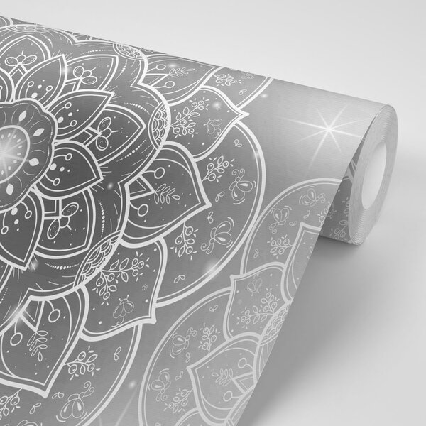 Tapeta crno-bijela orijentalna Mandala