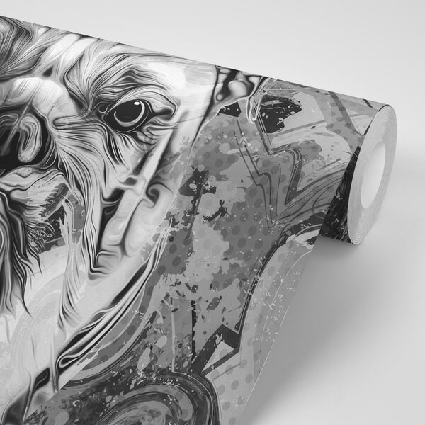 Tapeta buldog u crno-bijelom