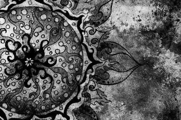 Tapeta crno-bijela Mandala