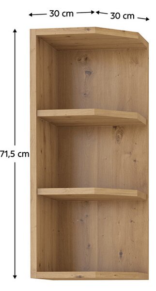 Gornji kuhinjski regal Meriel 30 G-72 ZAK (hrast artisan)