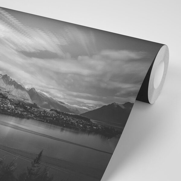 Fototapeta predvečernje crno-bijelo jezero