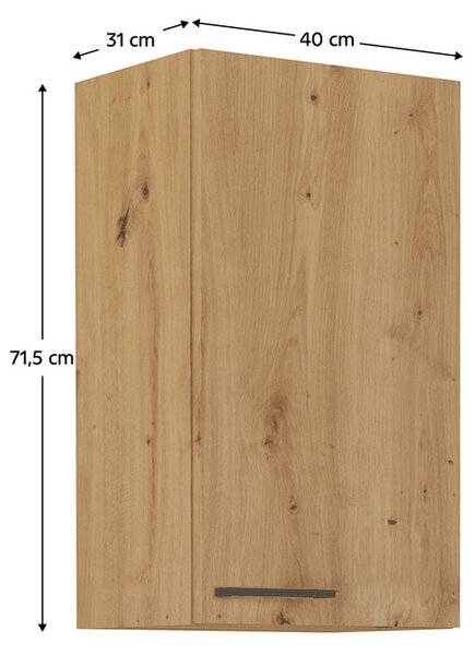 Gornji kuhinjski ormarić- Kondela Meriel 40 G-72 1F (hrast artisan)