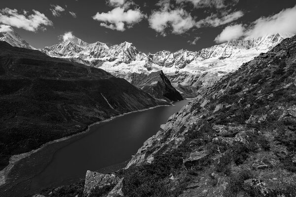 Fototapeta park Patagonija u Argentini u crno-bijelom