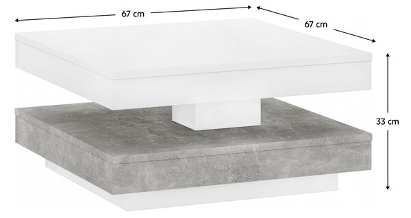 Stolić za kavu MANDA (bijela + beton)