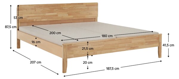 Bračni krevet180 cm Novedades (prirodna) (sa podnicom)