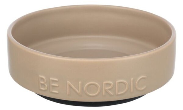 Trixie posuda za pse Be Nordic keramička/gumeni rub 0,5 l/fi-16 cm sivosmeđa