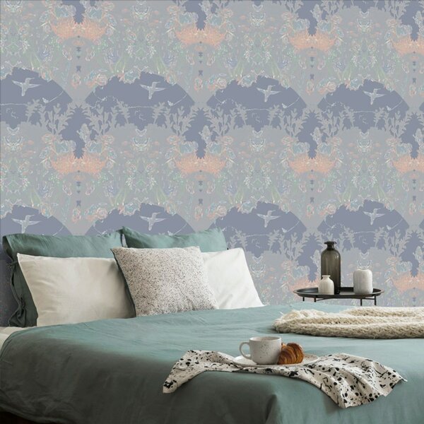 Tapeta tajanstvena šuma sa sivom pozadinom