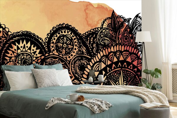 Tapeta Mandala narančasti akvarel
