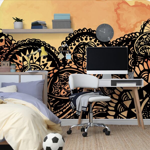 Tapeta Mandala narančasti akvarel