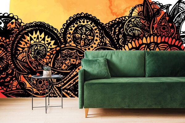 Tapeta Mandala narančasti akvarel