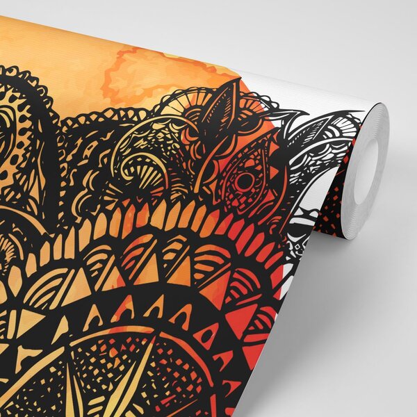 Tapeta Mandala narančasti akvarel