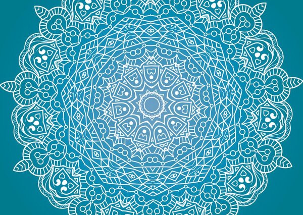 Tapeta meditacijska Mandala na plavoj pozadini