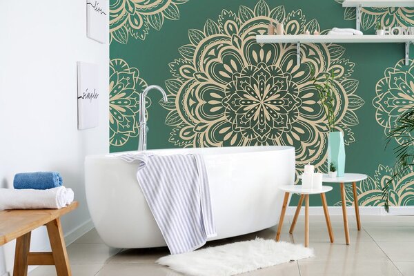 Tapeta Mandala na tirkiznoj pozadini
