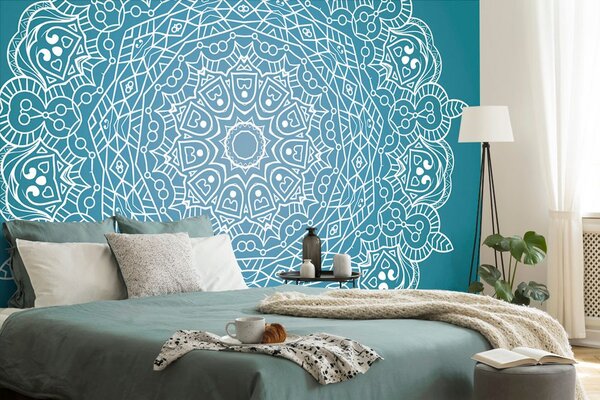 Tapeta meditacijska Mandala na plavoj pozadini