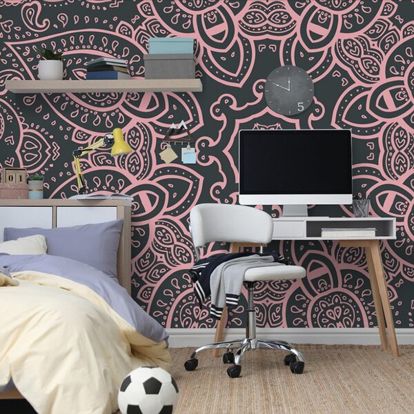 Tapeta Mandala s daškom Indije u ružičastoj boji