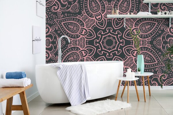 Tapeta Mandala s daškom Indije u ružičastoj boji