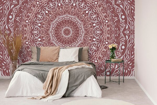 Tapeta Mandala u vintage stilu u ružičastoj nijansi