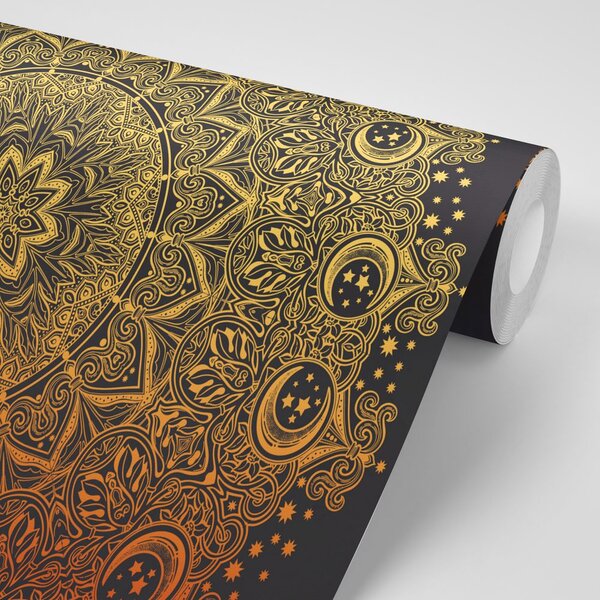Tapeta zlatna orijentalna Mandala