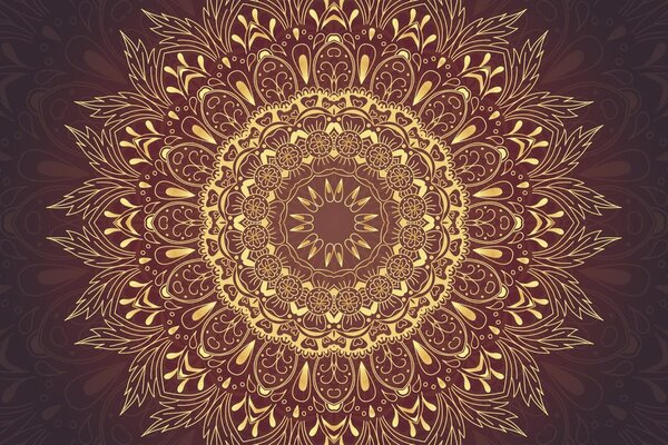 Tapeta zlatna Mandala na bordo pozadini