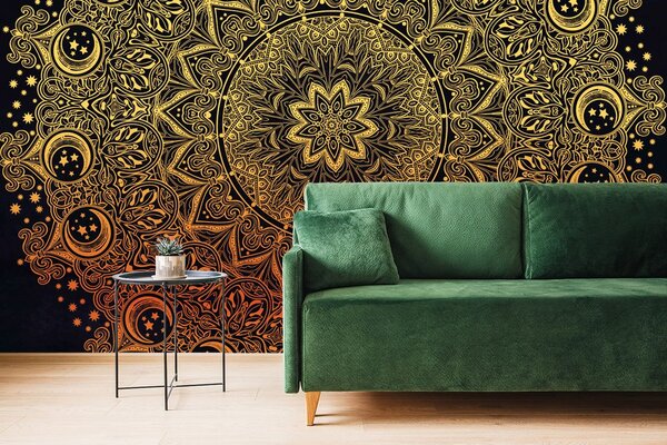 Tapeta zlatna orijentalna Mandala